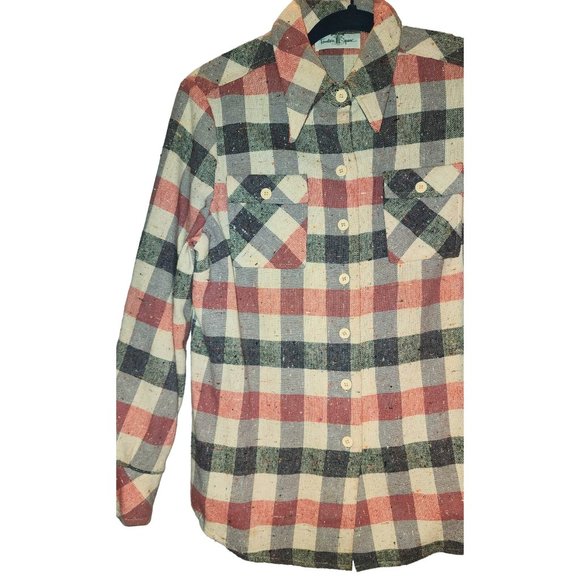 Vintage 1960s Womens Small Button Down Shirt Large Lapels SfPf Home•AP - Picture 5 of 10